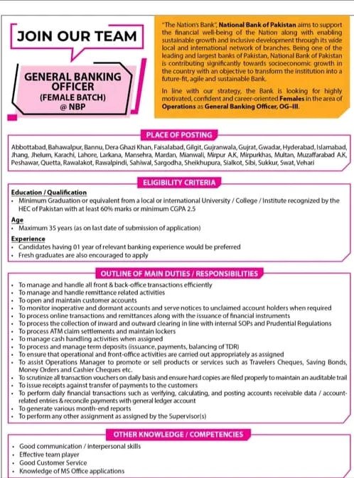  NBP Jobs 2026 Advertisement 