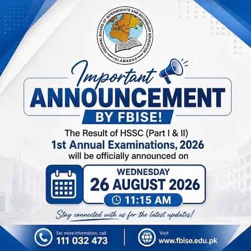 FBISE HSSC Result 2026 Date, Time