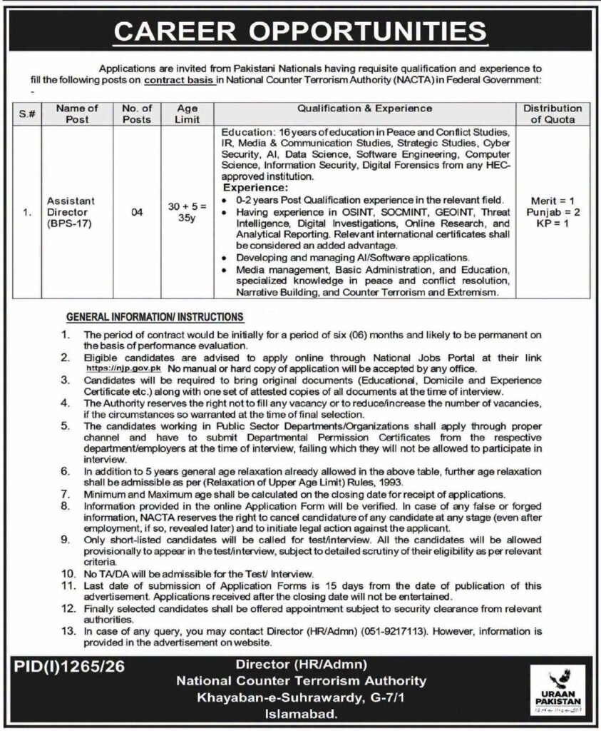 NECTA Jobs advertisement 