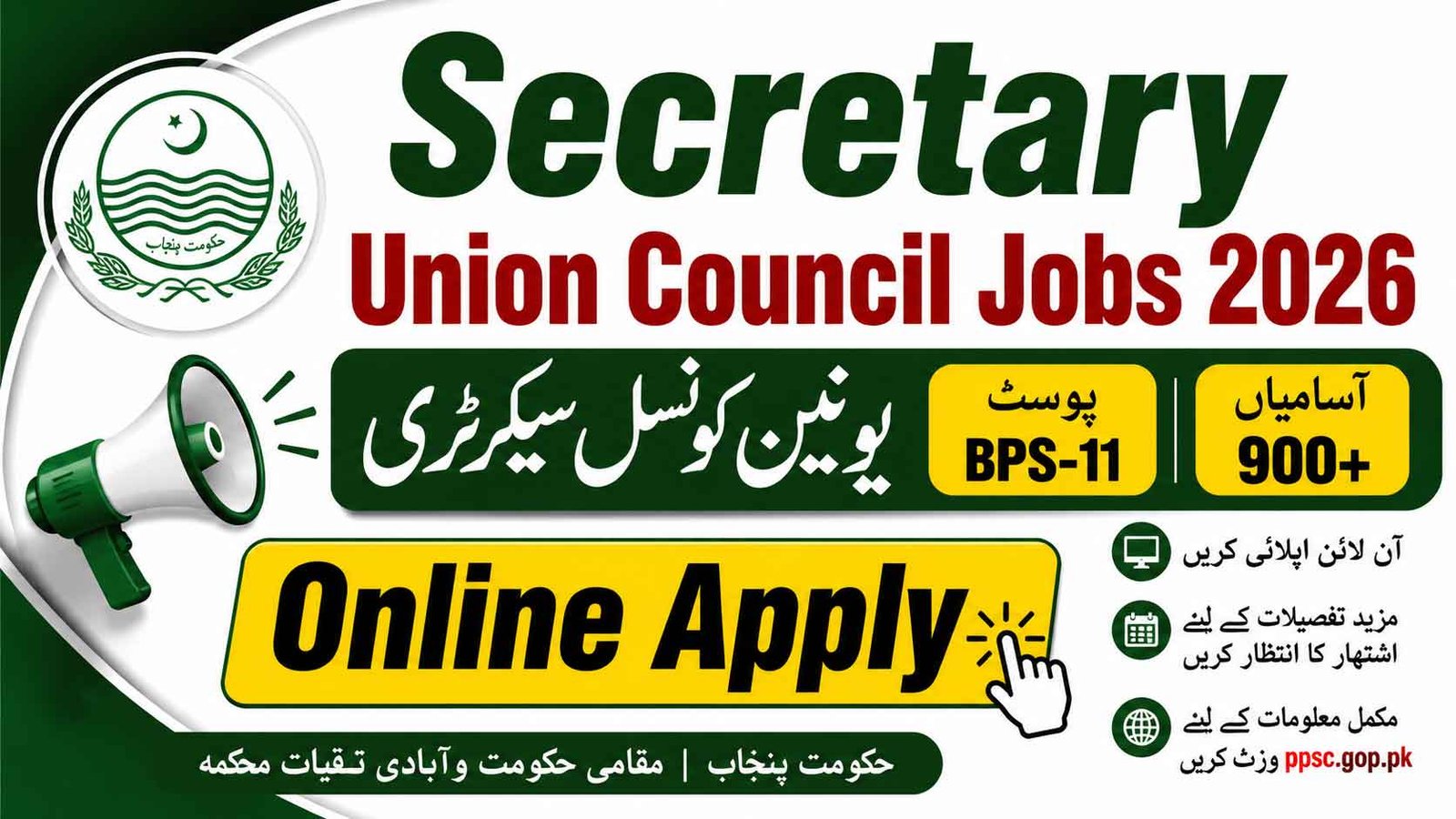 Secretary Union Council Jobs 2026