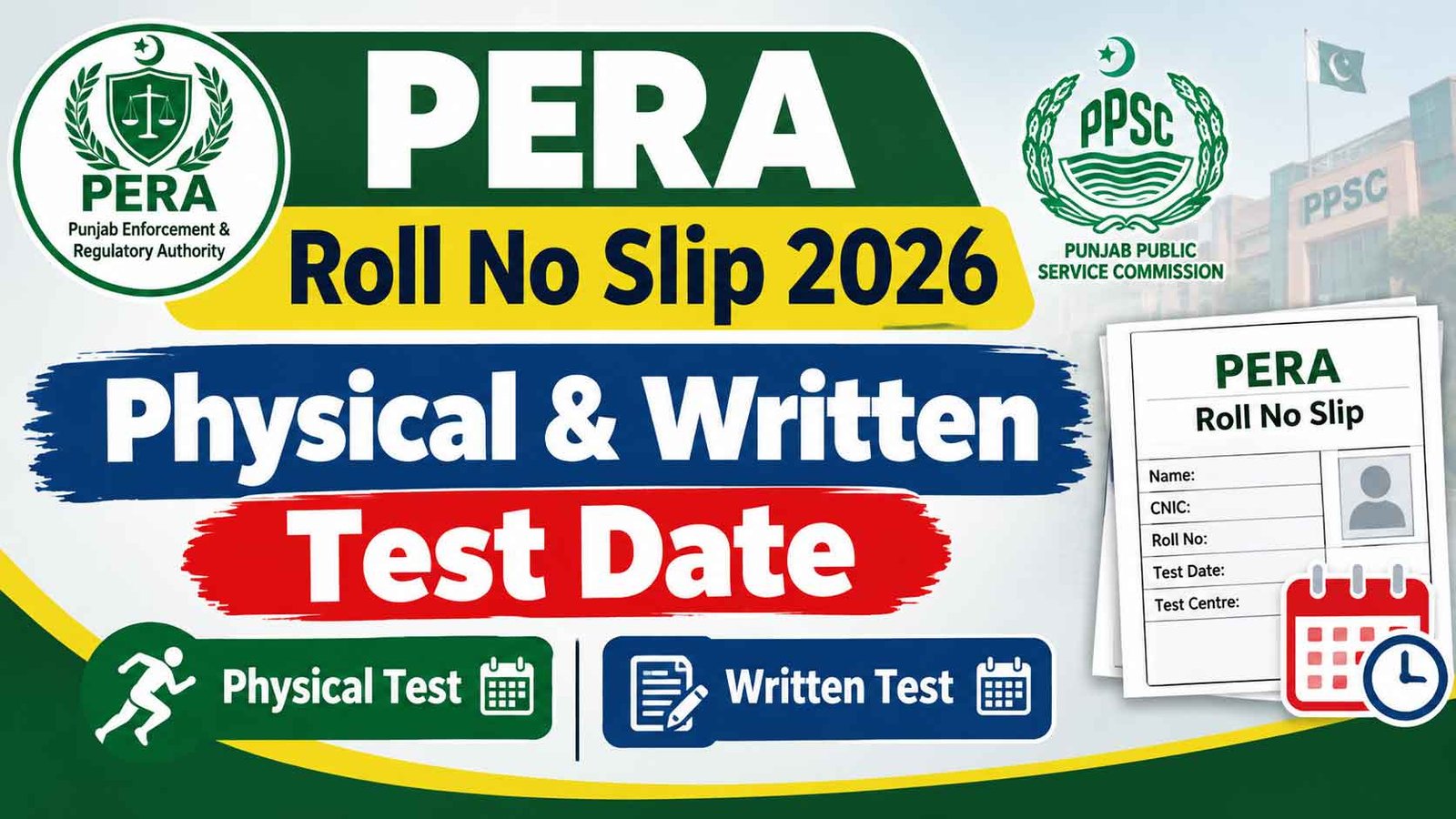 PERA Roll No Slip 2026