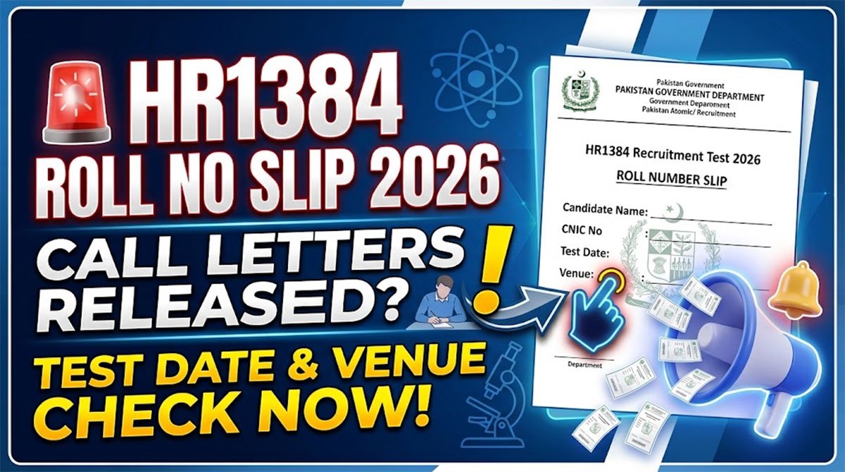 krl hr 1384 Roll No Slip 2026 Call letter