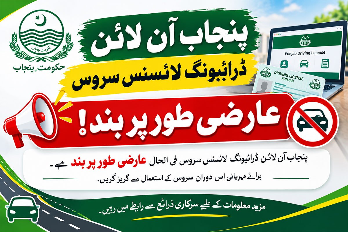 Punjab Online Driving License Service Suspended Temporarily